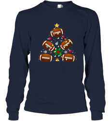 NFL Christmas Pajama Football Christmas Ornaments Tree Xmas Gift Long Sleeve T-Shirt