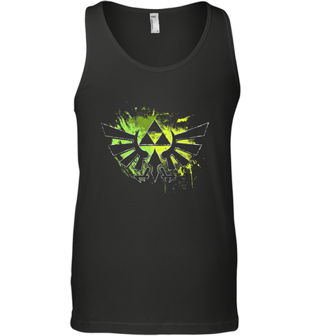Legend Of Zelda Triforce Logo Paint Splatter Men's Tank Top Men's Tank Top / Black / XS Men's Tank Top - jonhlittlestore88