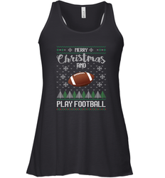 NFL Merry Christmas and Play Football Sports TV Snow Women's Racerback Tank