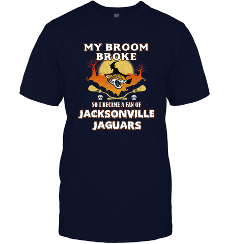 Broom Broke So I Became A Fan of Jacksonville Jaguars NFL Halloween Costume Men's T-Shirt