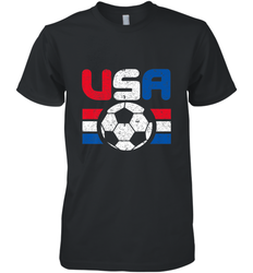 Distressed Red, White and Blue Soccer Flag Shirts of the USA Men's Premium T-Shirt