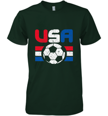 Distressed Red, White and Blue Soccer Flag Shirts of the USA Men's Premium T-Shirt Men's Premium T-Shirt - jonhlittlestore88