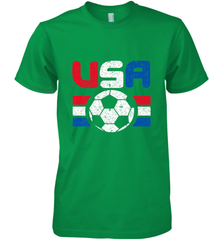Distressed Red, White and Blue Soccer Flag Shirts of the USA Men's Premium T-Shirt Men's Premium T-Shirt - jonhlittlestore88
