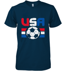 Distressed Red, White and Blue Soccer Flag Shirts of the USA Men's Premium T-Shirt Men's Premium T-Shirt - jonhlittlestore88