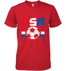 Distressed Red, White and Blue Soccer Flag Shirts of the USA Men's Premium T-Shirt Men's Premium T-Shirt - jonhlittlestore88