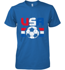 Distressed Red, White and Blue Soccer Flag Shirts of the USA Men's Premium T-Shirt Men's Premium T-Shirt - jonhlittlestore88