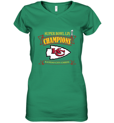 NFL Kansas City Chiefs Pro Line by Fanatics Super Bowl LIV Champions Women's V-Neck T-Shirt Women's V-Neck T-Shirt - jonhlittlestore88