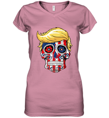 Trump sugar skull Women's V-Neck T-Shirt Women's V-Neck T-Shirt - jonhlittlestore88
