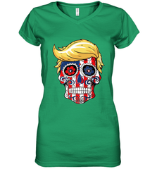Trump sugar skull Women's V-Neck T-Shirt Women's V-Neck T-Shirt - jonhlittlestore88