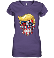 Trump sugar skull Women's V-Neck T-Shirt Women's V-Neck T-Shirt - jonhlittlestore88