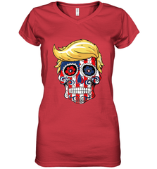 Trump sugar skull Women's V-Neck T-Shirt Women's V-Neck T-Shirt - jonhlittlestore88