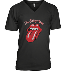 Mens The Rolling Stones Script Tongue Logo Men's V-Neck Men's V-Neck - jonhlittlestore88