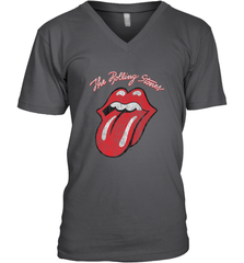 Mens The Rolling Stones Script Tongue Logo Men's V-Neck Men's V-Neck - jonhlittlestore88
