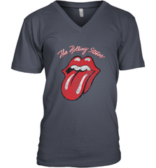 Mens The Rolling Stones Script Tongue Logo Men's V-Neck Men's V-Neck - jonhlittlestore88