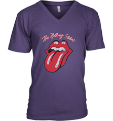 Mens The Rolling Stones Script Tongue Logo Men's V-Neck Men's V-Neck - jonhlittlestore88