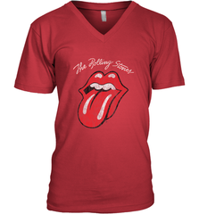 Mens The Rolling Stones Script Tongue Logo Men's V-Neck Men's V-Neck - jonhlittlestore88