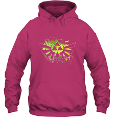 Legend Of Zelda Triforce Logo Paint Splatter Hooded Sweatshirt Hooded Sweatshirt - jonhlittlestore88