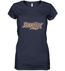 Star fox Vintage Distressed Game Logo Women's V-Neck T-Shirt Women's V-Neck T-Shirt - jonhlittlestore88
