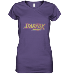 Star fox Vintage Distressed Game Logo Women's V-Neck T-Shirt Women's V-Neck T-Shirt - jonhlittlestore88