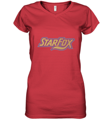 Star fox Vintage Distressed Game Logo Women's V-Neck T-Shirt Women's V-Neck T-Shirt - jonhlittlestore88