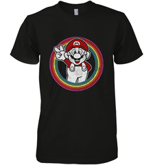Super Mario Rainbow Circle Distressed Logo Men's Premium T-Shirt Men's Premium T-Shirt - jonhlittlestore88