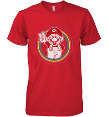 Super Mario Rainbow Circle Distressed Logo Men's Premium T-Shirt Men's Premium T-Shirt - jonhlittlestore88
