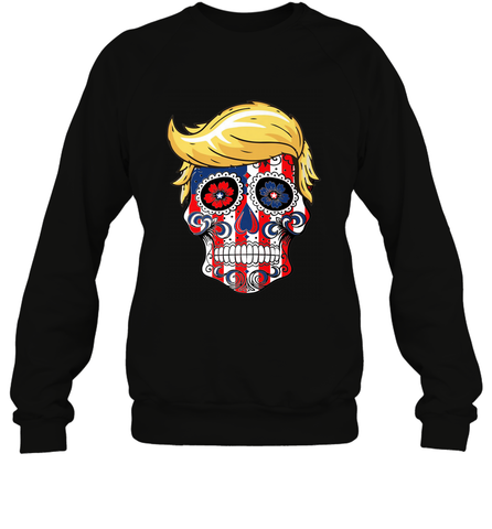 Trump sugar skull Crewneck Sweatshirt Crewneck Sweatshirt / Black / S Crewneck Sweatshirt - jonhlittlestore88