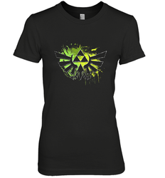 Legend Of Zelda Triforce Logo Paint Splatter Women's Premium T-Shirt