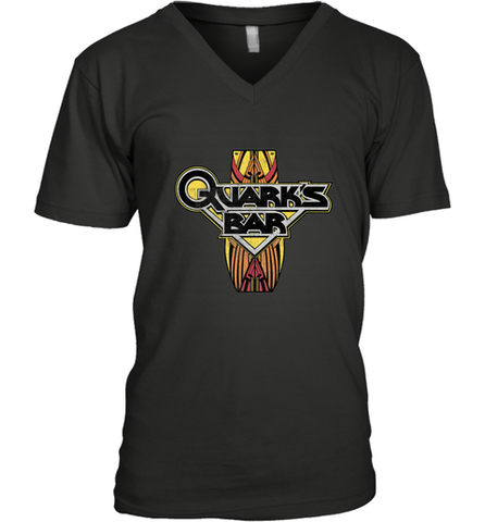 Star Trek DS9 Quark's Bar Vintage Logo Men's V-Neck Men's V-Neck / Black / S Men's V-Neck - jonhlittlestore88