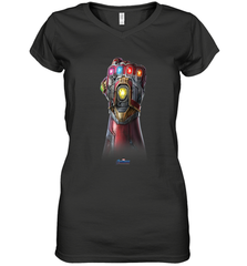 Marvel Avengers Endgame Infinity Stone Gauntlet Color Logo Women's V-Neck T-Shirt Women's V-Neck T-Shirt - jonhlittlestore88