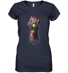 Marvel Avengers Endgame Infinity Stone Gauntlet Color Logo Women's V-Neck T-Shirt Women's V-Neck T-Shirt - jonhlittlestore88