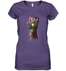 Marvel Avengers Endgame Infinity Stone Gauntlet Color Logo Women's V-Neck T-Shirt Women's V-Neck T-Shirt - jonhlittlestore88