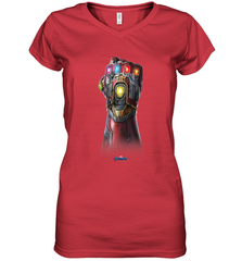 Marvel Avengers Endgame Infinity Stone Gauntlet Color Logo Women's V-Neck T-Shirt Women's V-Neck T-Shirt - jonhlittlestore88
