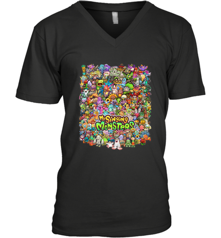 Monster Medley Men's V-Neck Men's V-Neck / Black / S Men's V-Neck - jonhlittlestore88