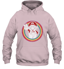 Super Mario Rainbow Circle Distressed Logo Hooded Sweatshirt Hooded Sweatshirt - jonhlittlestore88