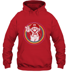Super Mario Rainbow Circle Distressed Logo Hooded Sweatshirt Hooded Sweatshirt - jonhlittlestore88