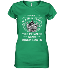 Forget glass slippers this princess wears biker boots Women's V-Neck T-Shirt Women's V-Neck T-Shirt - jonhlittlestore88