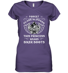 Forget glass slippers this princess wears biker boots Women's V-Neck T-Shirt Women's V-Neck T-Shirt - jonhlittlestore88
