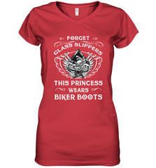 Forget glass slippers this princess wears biker boots Women's V-Neck T-Shirt Women's V-Neck T-Shirt - jonhlittlestore88