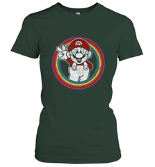 Super Mario Rainbow Circle Distressed Logo Women's T-Shirt Women's T-Shirt - jonhlittlestore88