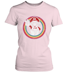 Super Mario Rainbow Circle Distressed Logo Women's T-Shirt Women's T-Shirt - jonhlittlestore88