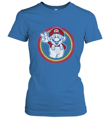 Super Mario Rainbow Circle Distressed Logo Women's T-Shirt Women's T-Shirt - jonhlittlestore88