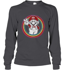 Super Mario Rainbow Circle Distressed Logo Long Sleeve T-Shirt Long Sleeve T-Shirt - jonhlittlestore88