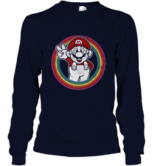 Super Mario Rainbow Circle Distressed Logo Long Sleeve T-Shirt Long Sleeve T-Shirt - jonhlittlestore88
