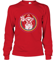 Super Mario Rainbow Circle Distressed Logo Long Sleeve T-Shirt Long Sleeve T-Shirt - jonhlittlestore88