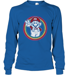 Super Mario Rainbow Circle Distressed Logo Long Sleeve T-Shirt Long Sleeve T-Shirt - jonhlittlestore88