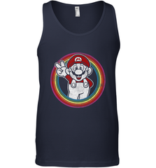 Super Mario Rainbow Circle Distressed Logo Men's Tank Top Men's Tank Top - jonhlittlestore88