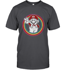Super Mario Rainbow Circle Distressed Logo Men's T-Shirt Men's T-Shirt - jonhlittlestore88