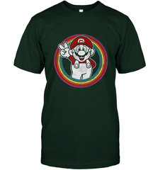Super Mario Rainbow Circle Distressed Logo Men's T-Shirt Men's T-Shirt - jonhlittlestore88