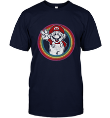 Super Mario Rainbow Circle Distressed Logo Men's T-Shirt Men's T-Shirt - jonhlittlestore88